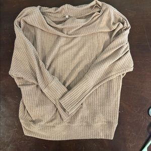 Women’s Beige Off the Shoulder Sweater, size Medium
